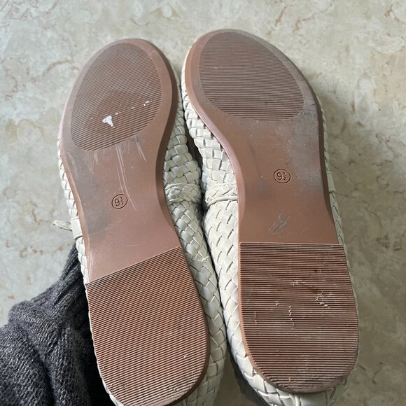 House of Harlow 1960 Sz 9.5 Bistro Woven White Ballet Flats - Picture 10 of 12
